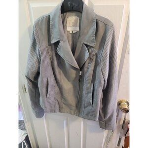 Anthropologie Vegan Suede Moto Jacket by Hei Hei $188 Sz Large